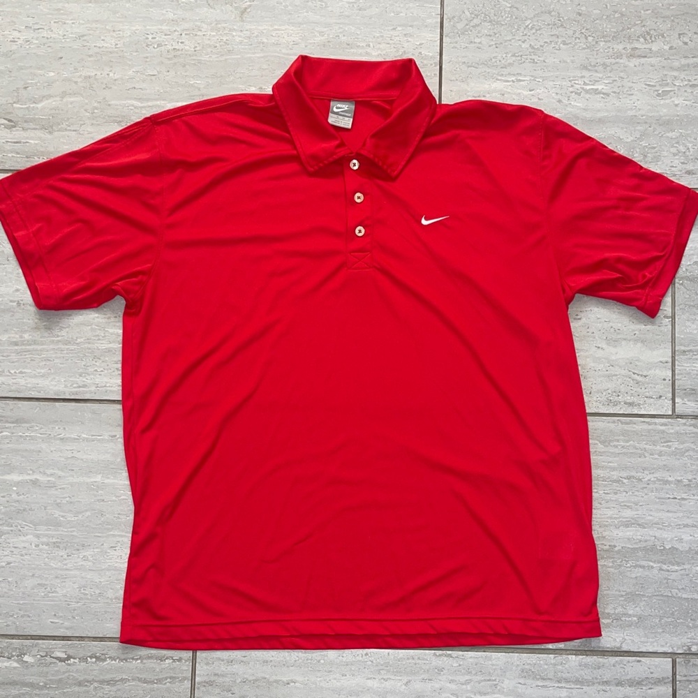 Nike Men's Vibrant Red Polo Shirt
